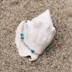 “Aqua” Chain Anklet | Silver Tone